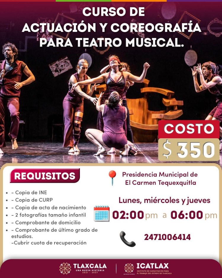 🎭✨ CURSO DE ACTUACIÓN Y COREOGRAFÍA PARA TEATRO MUSICAL EN&nbsp;TEQUEXQUITLA✨🎶