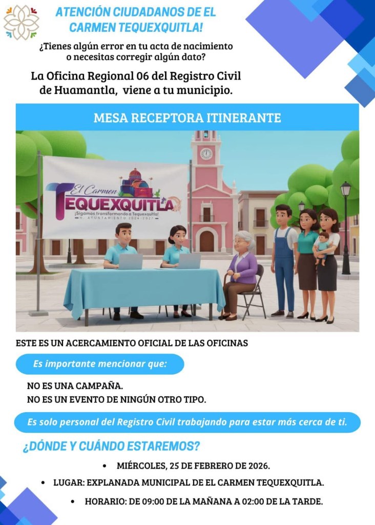ATENCIÓN CIUDADANÍA DEL CARMEN&nbsp;TEQUEXQUITLA