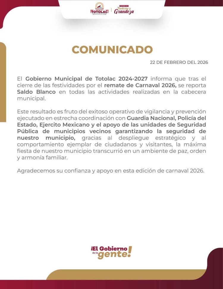 🎭 ⚪SALDO BLANCO EN REMATE DE CARNAVAL TOTOLAC 2026&nbsp;🚨⚪