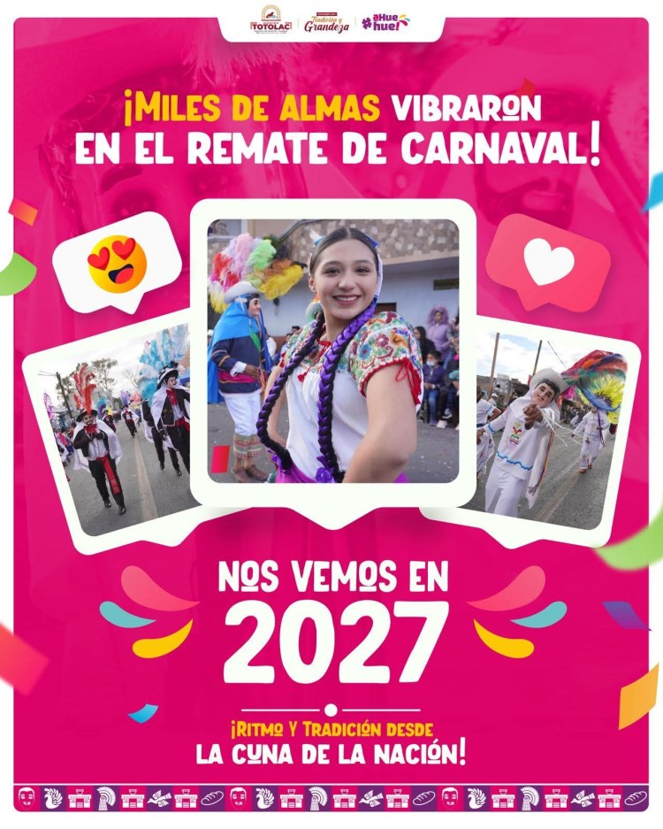 ¡𝗠𝗜𝗟𝗘𝗦 𝗗𝗘 𝗔𝗟𝗠𝗔𝗦 𝗩𝗜𝗕𝗥𝗔𝗥𝗢𝗡 𝗘𝗡 𝗘𝗟 𝗥𝗘𝗠𝗔𝗧𝗘 𝗗𝗘 𝗖𝗔𝗥𝗡𝗔𝗩𝗔𝗟 TOTOLAC 𝟮𝟬𝟮𝟲&nbsp;❤️👇🏼!