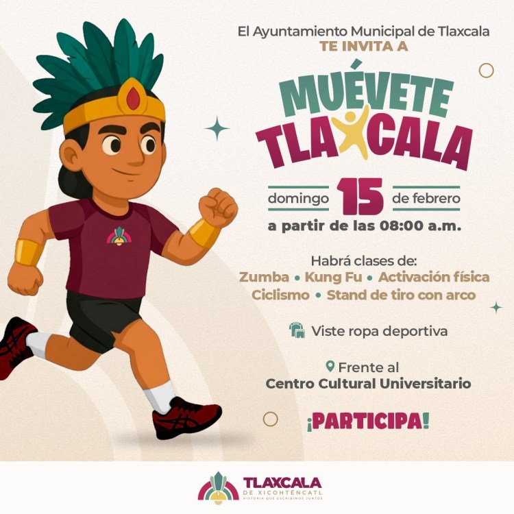 INVITA ALCALDE ALFONSO SÁNCHEZ GARCÍA AL CIRCUITO FAMILIAR “MUÉVETE TLAXCALA” QUE INICIARÁ EL DOMINGO 15 DE&nbsp;FEBRERO