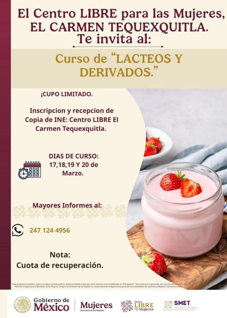 CURSO DE LÁCTEOS Y QUESOS ARTESANALES EN&nbsp;TEQUEXQUITLA
