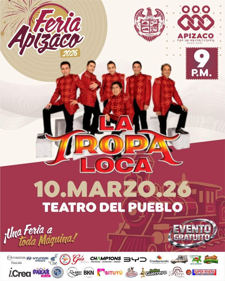 HOY NO TE PIERDAS LA PRESENTACIÓN DE LA TROPA LOCA EN FERIA #APIZACO&nbsp;🎶