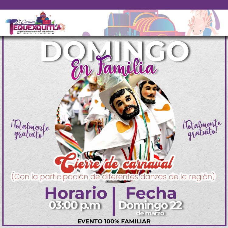 PRÓXIMO DOMINGO EN TEQUEXQUITLA EN&nbsp;FAMILIA