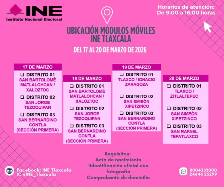 INE INSTALARÁ MÓDULO MÓVIL EN IGNACIO ZARAGOZA,&nbsp;HUAMANTLA