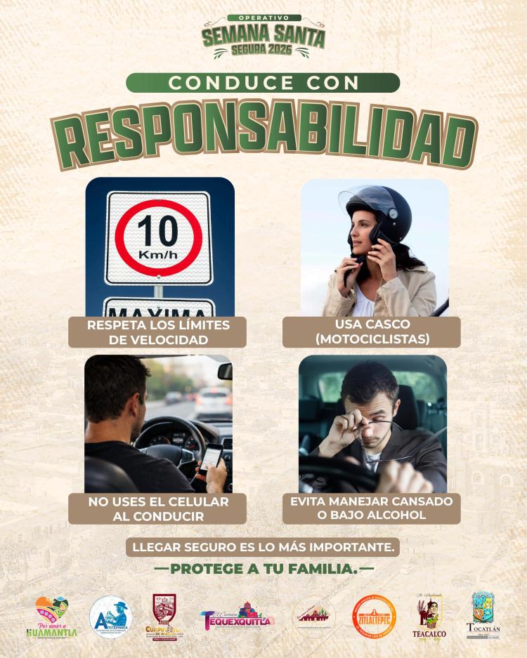 EXHORTAN A CONDUCIR CON RESPONSABILIDAD DURANTE OPERATIVO SEMANA SANTA SEGURA EN LA ZONA ORIENTE DE&nbsp;TLAXCALA