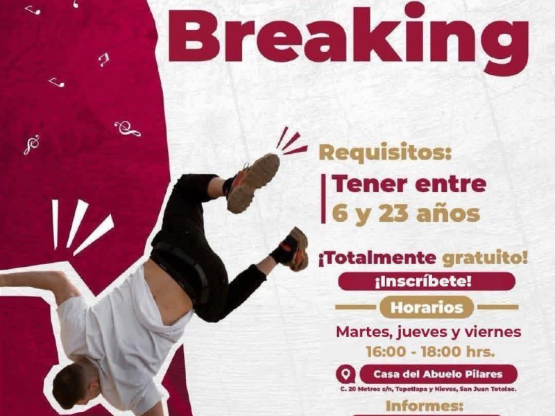LLEGA EL TALLER DE BREAKING A&nbsp;TOTOLAC