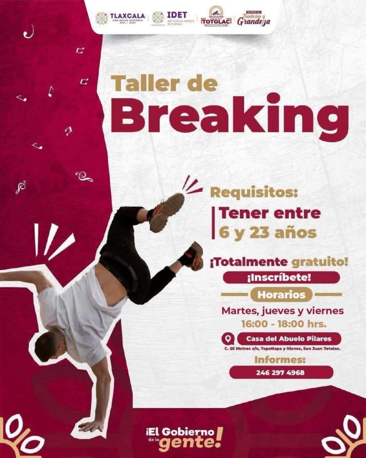 LLEGA EL TALLER DE BREAKING A&nbsp;TOTOLAC