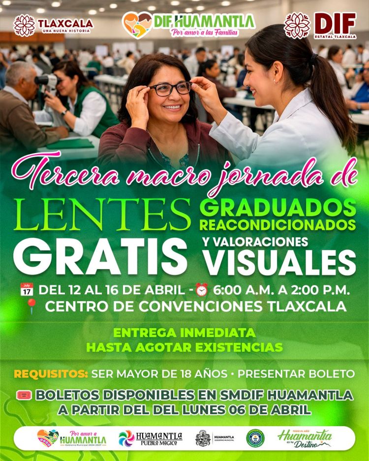 GOBIERNO MUNICIPAL DE HUAMANTLA IMPULSA ACCESO A LA SALUD VISUAL CON ENTREGA DE LENTES&nbsp;GRATUITOS