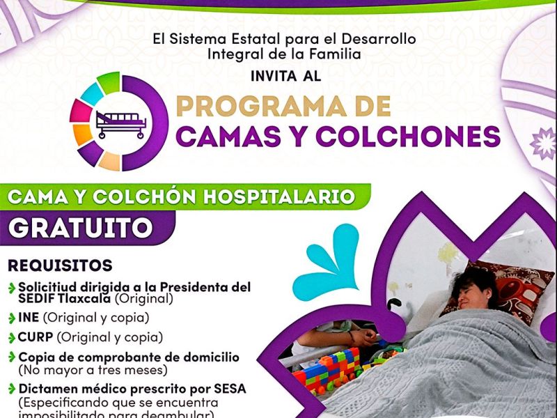 DIF HUAMANTLA INVITA A ACCEDER AL PROGRAMA DE CAMAS Y COLCHONES HOSPITALARIOS&nbsp;GRATUITOS