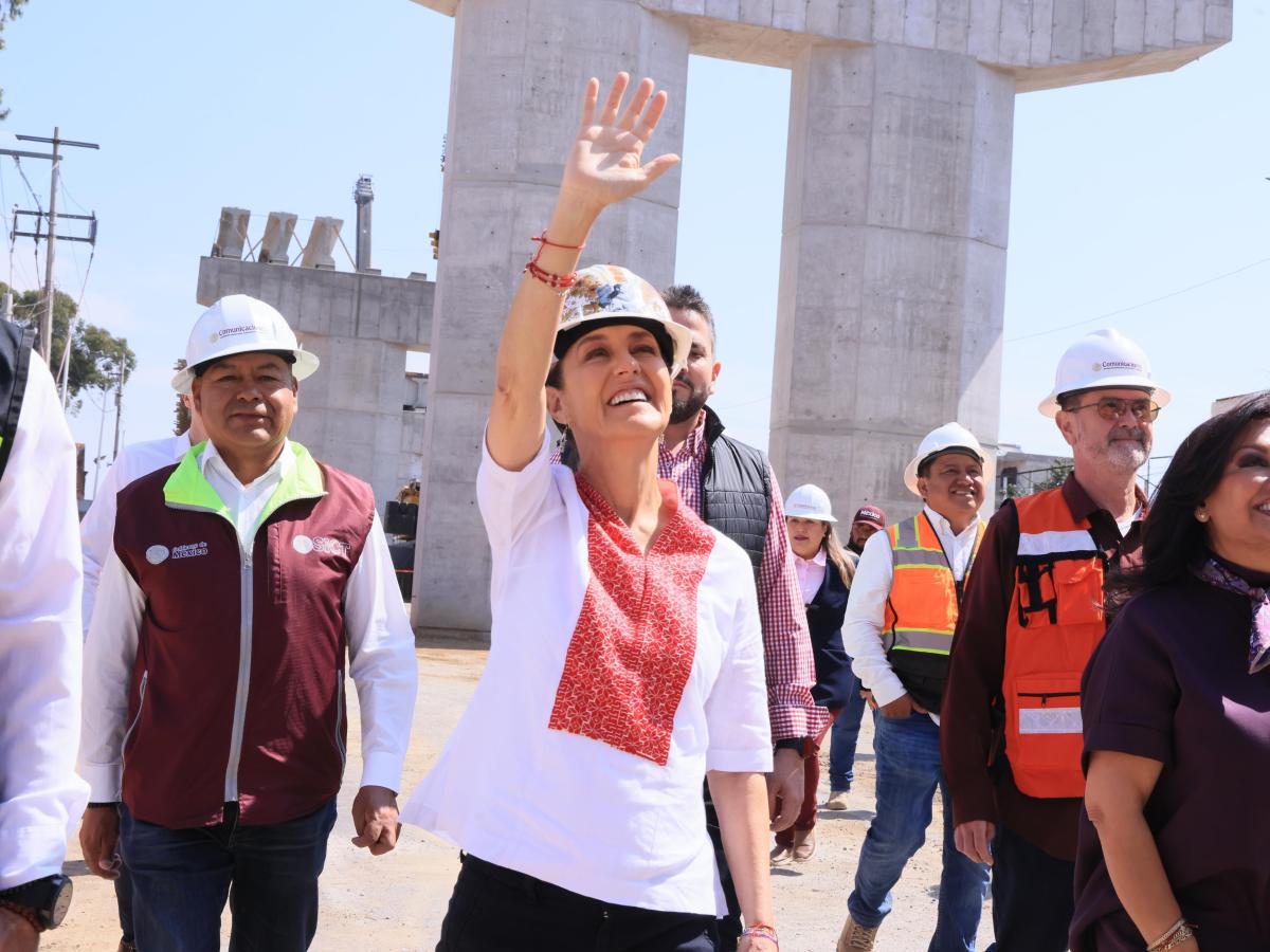 SUPERVISA CLAUDIA SHEINBAUM AVANCES DEL DISTRIBUIDOR VIAL SANTA ANA CHIAUTEMPAN EN&nbsp;TLAXCALA