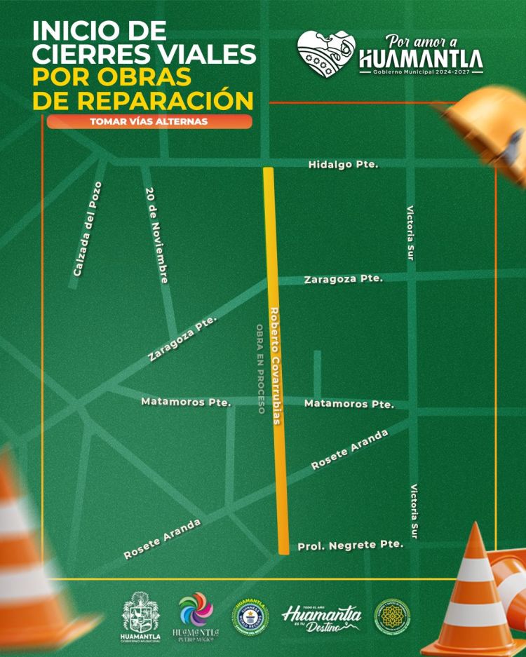 HUAMANTLA AVANZA CON MÁS OBRA PÚBLICA: INICIA REHABILITACIÓN DE LA CALLE ROBERTO&nbsp;COVARRUBIAS