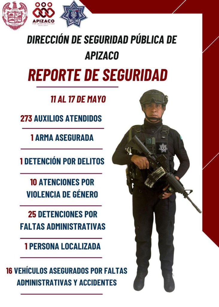 RESULTADOS DE LAS ACCIONES DE SEGURIDAD EN&nbsp;APIZACO