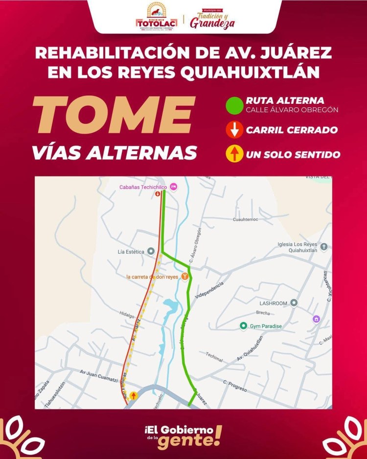 🚧⚠️ ¡ATENCION VECINAS Y VECINOS DE&nbsp;#TOTOLAC!⚠️🚧