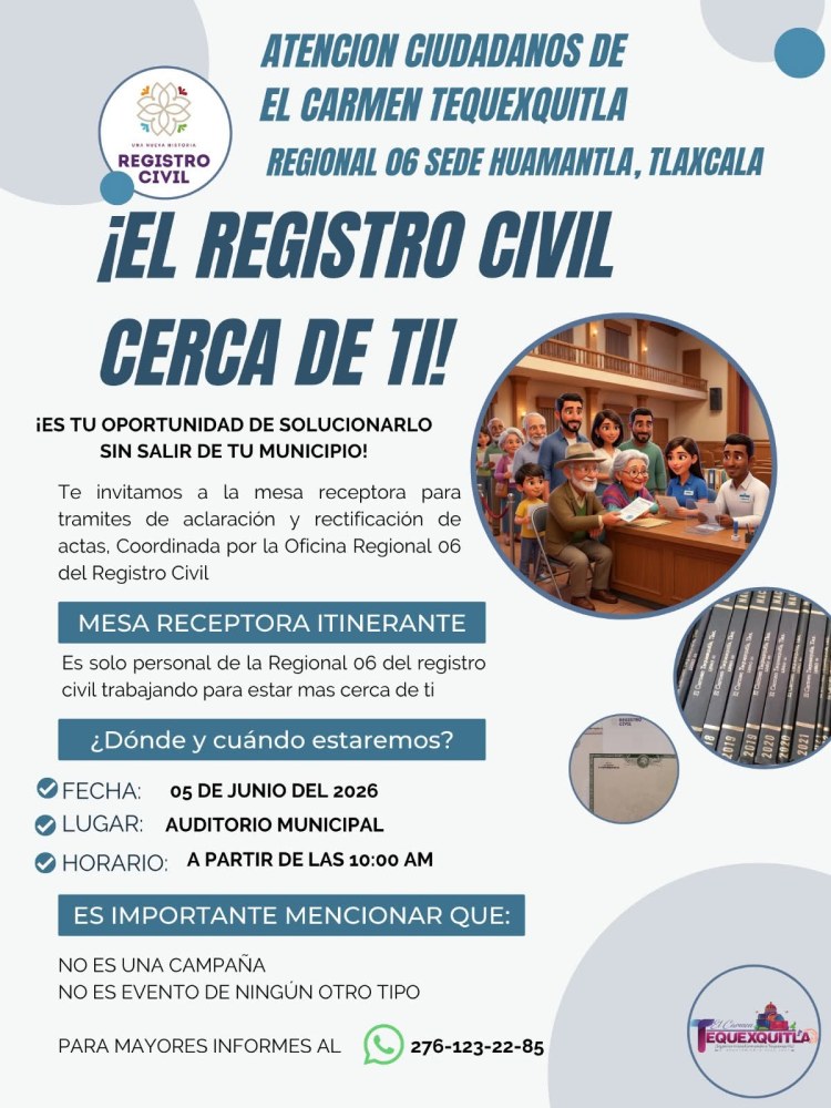 📢🏛️ ¡EL REGISTRO CIVIL MÁS CERCA DE TI!&nbsp;🏛️📢