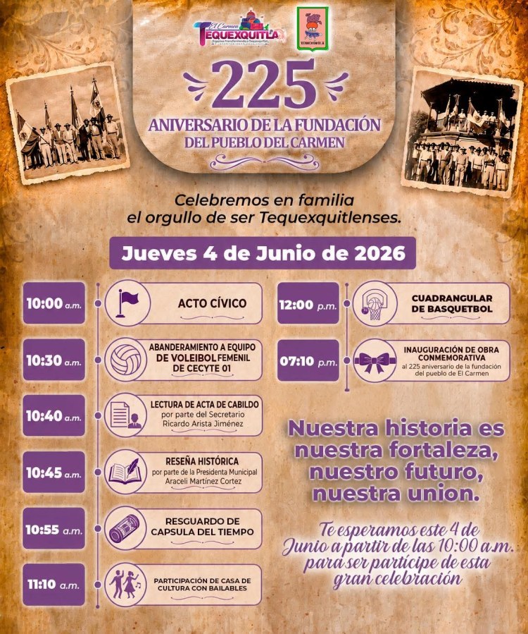 225 ANIVERSARIO DE LA FUNDACIÓN DEL PUEBLO DE EL&nbsp;CARMEN
