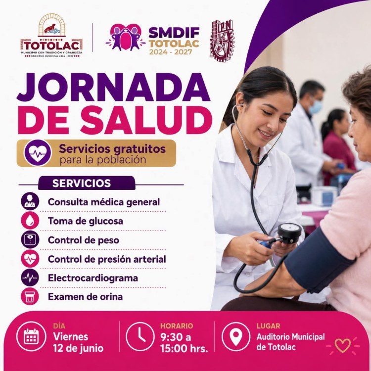 🩺 𝗝𝗢𝗥𝗡𝗔𝗗𝗔 𝗗𝗘 𝗦𝗔𝗟𝗨𝗗 𝗚𝗥𝗔𝗧𝗨𝗜𝗧𝗔 EN&nbsp;TOTOLAC