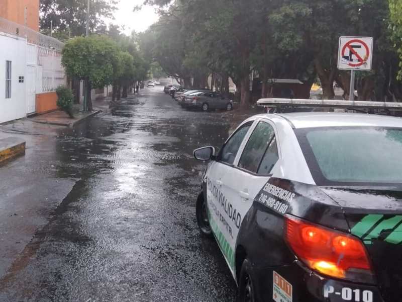 BRIGADAS DE PROTECCIÓN CIVIL Y SEGURIDAD PÚBLICA DEL MUNICIPIO DE TLAXCALA ATIENDEN AFECTACIONES POR&nbsp;LLUVIA