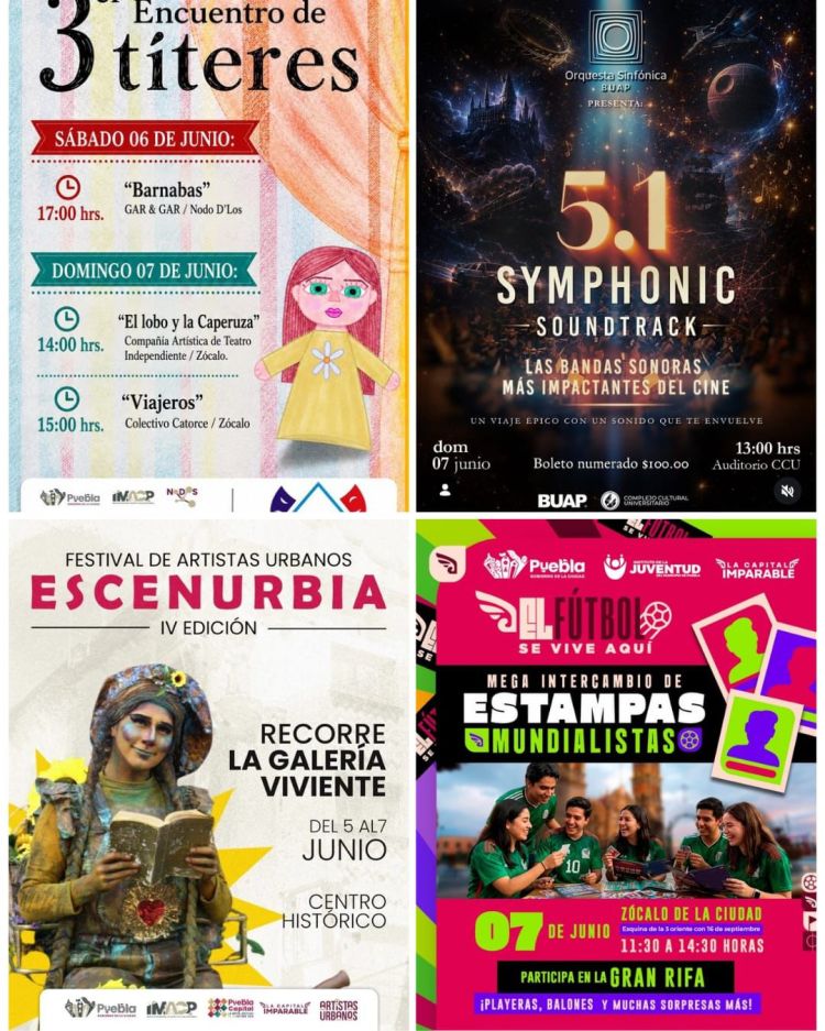MÚSICA, TÍTERES U DANZA TIENE PREPARADO EL GOBIERNO DE PUEBLA PARA ESTE FIN DE&nbsp;SEMANA