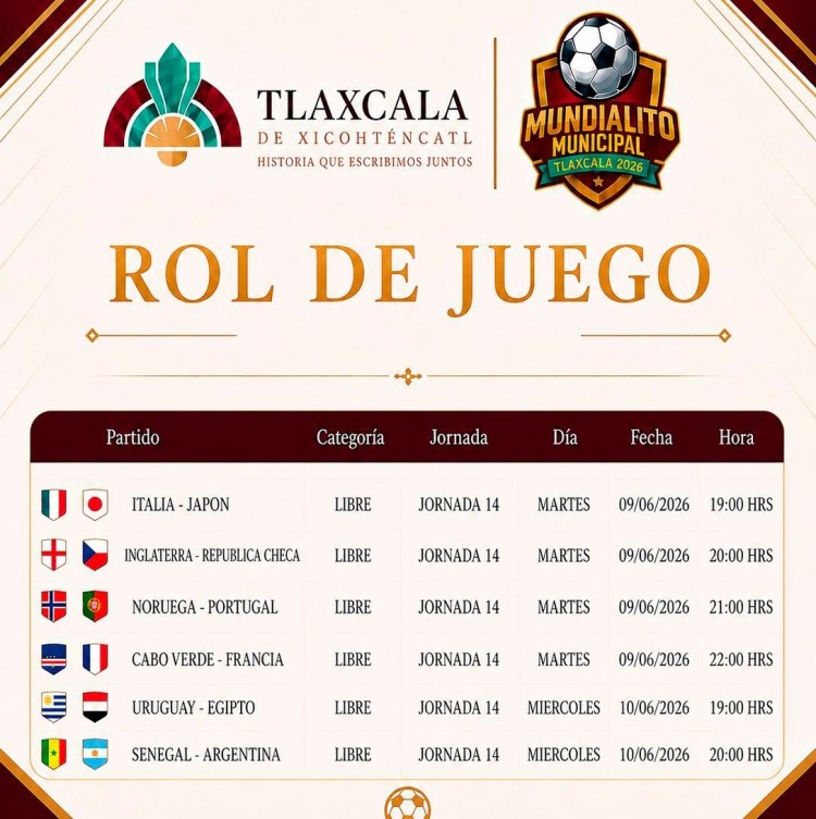 EL “MUNDIALITO MUNICIPAL 2026” ENTRA EN SU ETAPA DECISIVA CON GRANDES DUELOS EN TLAXCALA&nbsp;CAPITAL