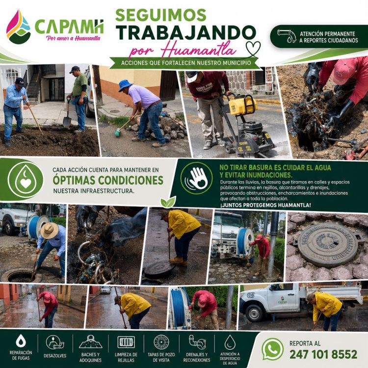🛠️ 💦🚰💧EN CAPAMH SEGUIMOS TRABAJANDO POR HUAMANTLA&nbsp;💧💦🚰
