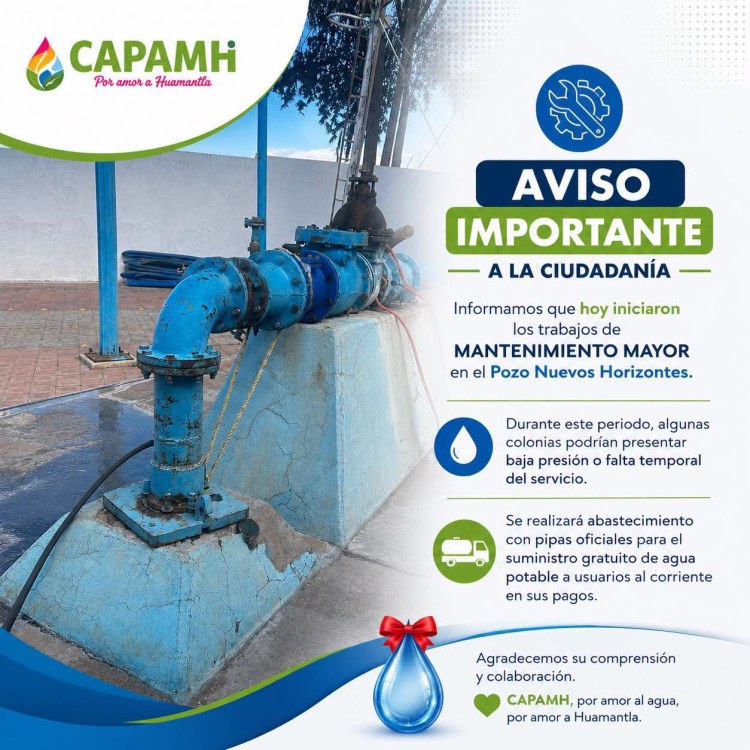 📢 AVISO IMPORTANTE A LA CIUDADANÍA DE #HUAMANTLA:&nbsp;#CAPAMH