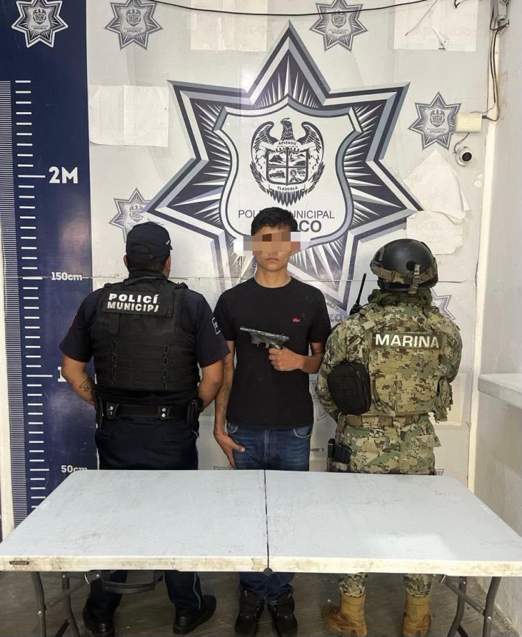DETIENEN POLICÍA DE APIZACO Y MARINA A MASCULINO POR PORTACIÓN ILEGAL DE&nbsp;ARMA