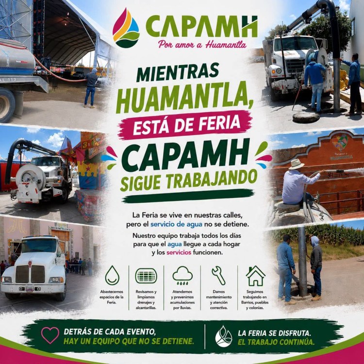 💧🎡 MIENTRAS #HUAMANTLA ESTA DE FERIA #CAPAMH SIGUE TRABAJANDO&nbsp;🎡💧