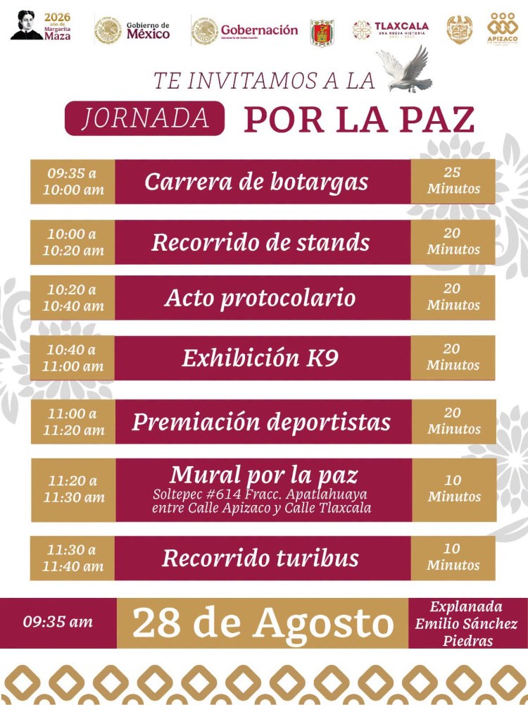 SE PARTE DE LA JORNADA POR LA. PAZ EN&nbsp;APIZACO
