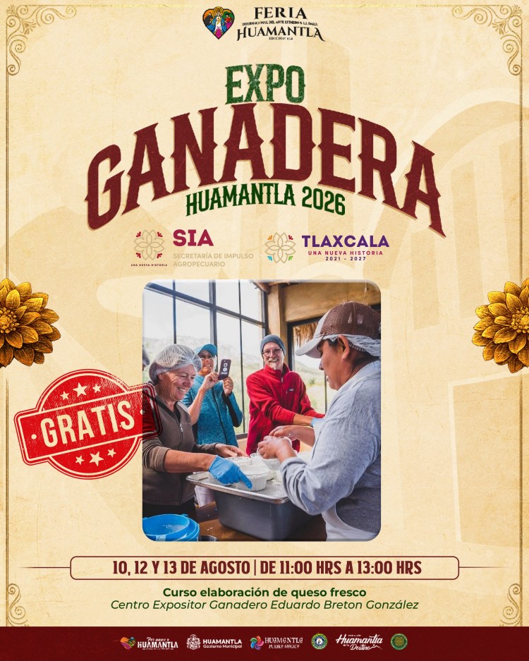 FERIA INTERNACIONAL DEL ARTE EFÍMERO Y DE LA DALIA 2026 OFRECE CURSO GRATUITO DE ELABORACIÓN DE QUESO&nbsp;FRESCO