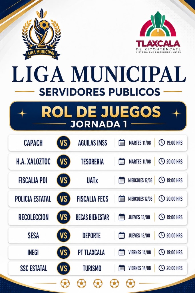 16 EQUIPOS SE SUMAN A LA LIGA MUNICIPAL DE FUTBOL DE SERVIDORES PÚBLICOS QUE IMPULSA EL AYUNTAMIENTO DE&nbsp;TLAXCALA