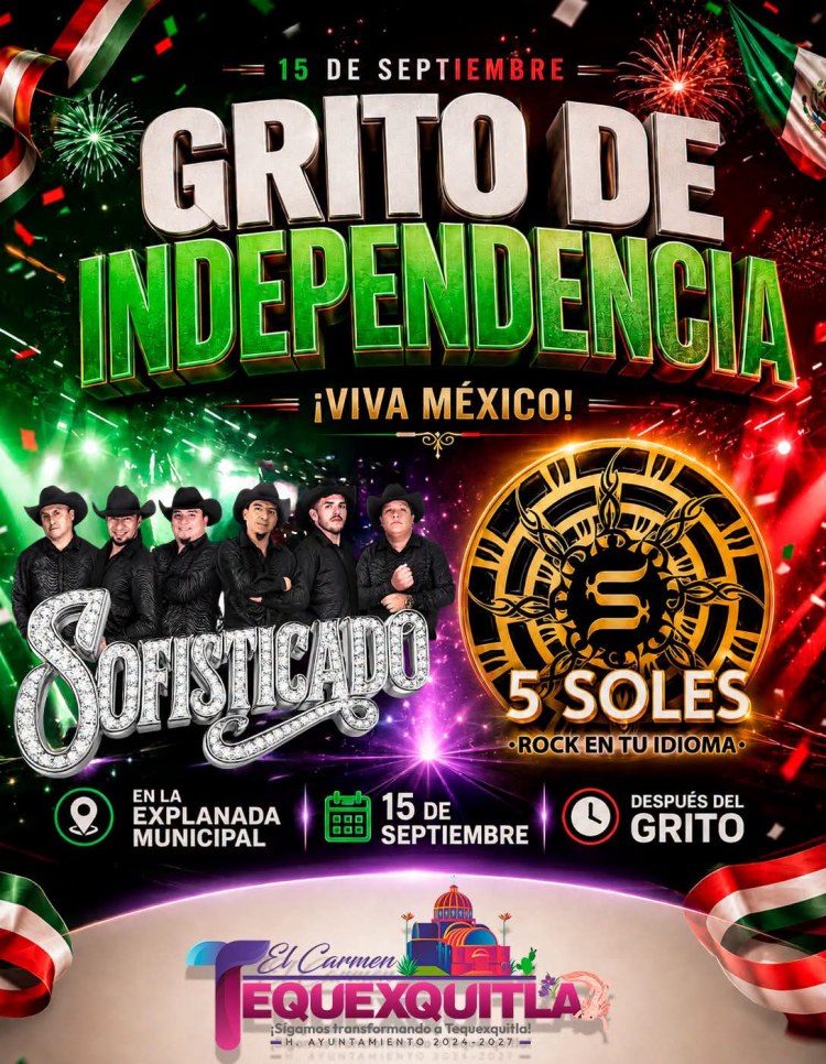 🇲🇽🎆CELEBRA EL GRITO DE INDEPENDENCIA EN&nbsp;#TEQUEXQUITLA