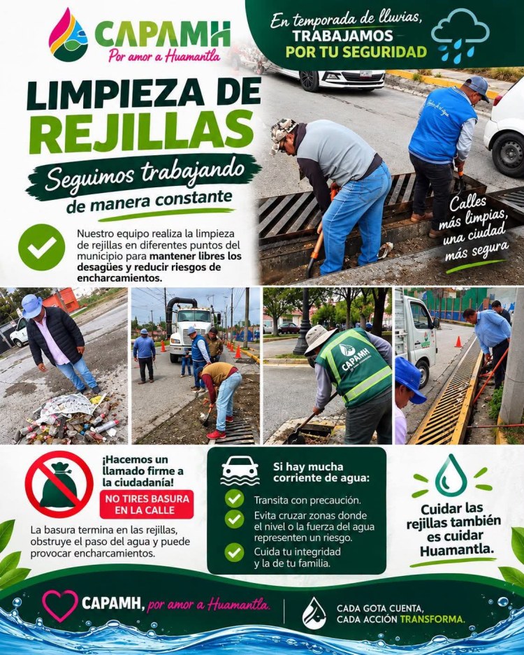 💧🚰💦 EN TEMPORADA DE LLUVIAS, CAPAMH NO BAJA LA&nbsp;GUARDIA🚰💦💧