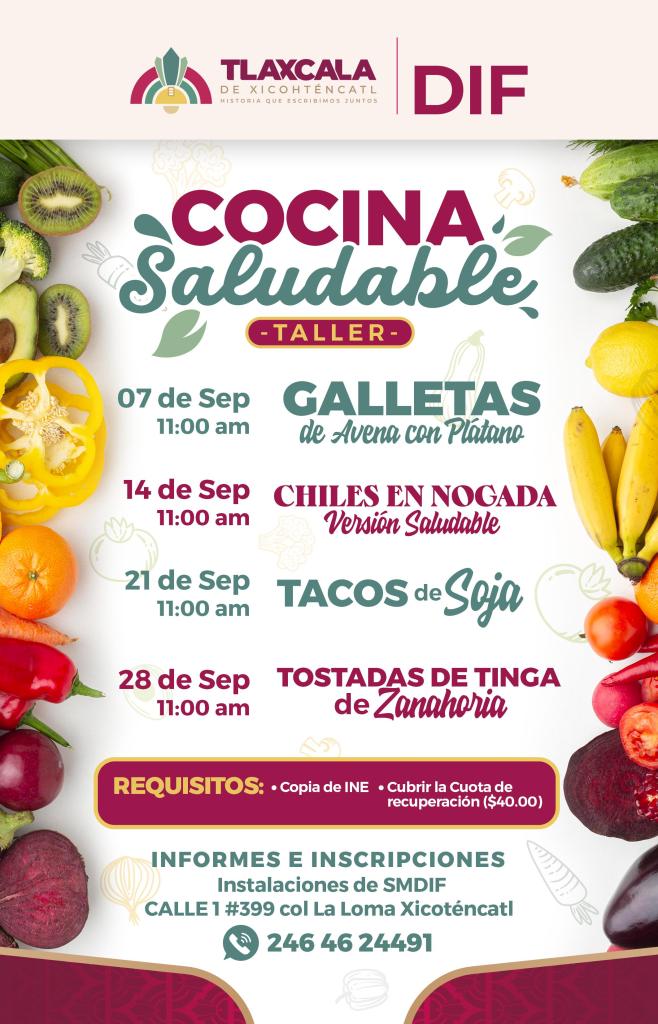 INVITA AYUNTAMIENTO DE TLAXCALA LOS TALLERES DE COCINA QUE ORGANIZA EL&nbsp;SMDIF