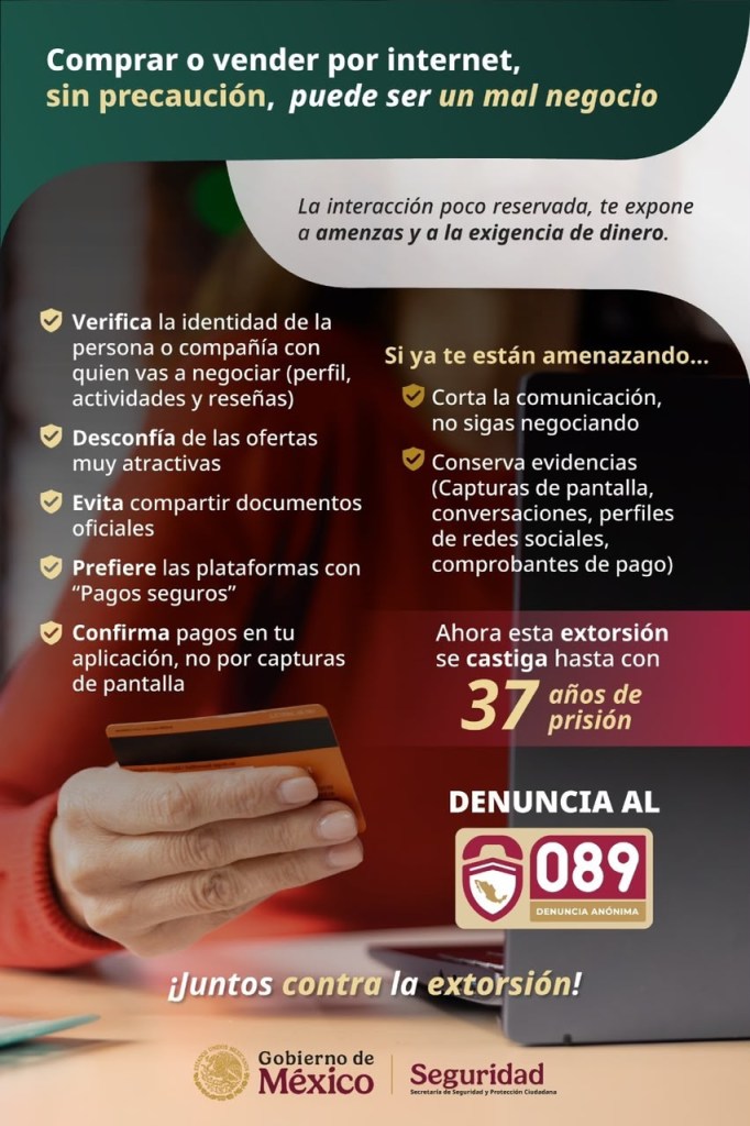 HUAMANTLA REFUERZA EL LLAMADO A PREVENIR LA EXTORSIÓN EN COMPRAS Y VENTAS POR&nbsp;INTERNET