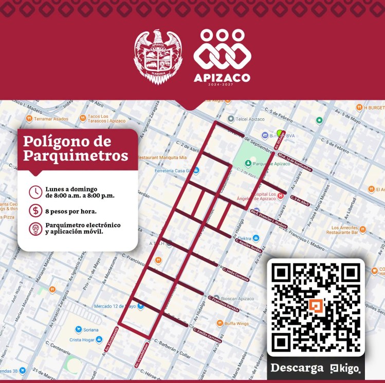 ANUNCIA AYUNTAMIENTO DE APIZACO NUEVA APLICACIÓN MÓVIL PARA EL PAGO DE PARQUÍMETROS A PARTIR DEL 16 DE OCTUBRE.&nbsp;✨