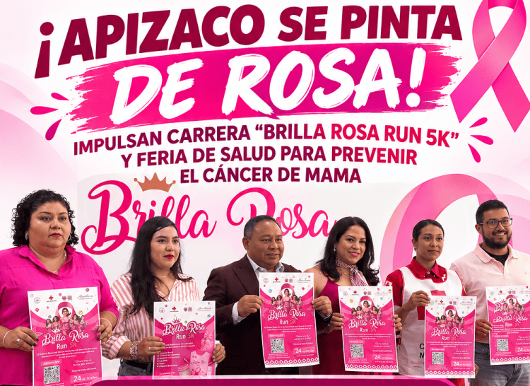 🩷🏃‍♀️¡APIZACO SE PINTA DE ROSA! IMPULSAN CARRERA “BRILLA ROSA RUN 5K” Y FERIA DE SALUD PARA PREVENIR EL CÁNCER DE&nbsp;MAMA🩷🏃‍♀️