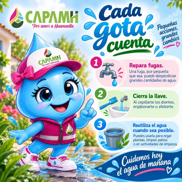 🚰💧💦CAPAMH LLAMA A LA CIUDADANÍA A FORTALECER LA CULTURA DEL CUIDADO DEL AGUA EN&nbsp;HUAMANTLA🚰💧💦