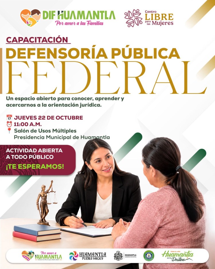 SMDIF HUAMANTLA INVITA A CAPACITACIÓN SOBRE DEFENSORÍA PÚBLICA PARA FORTALECER EL CONOCIMIENTO DE LOS DERECHOS&nbsp;CIUDADANOS